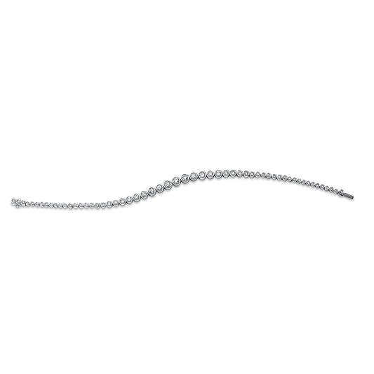 Armband 18 kt WG, 15 Brill. 1,70 ct, W-pi, 42 Brill. 0,88 ct, W-pi
