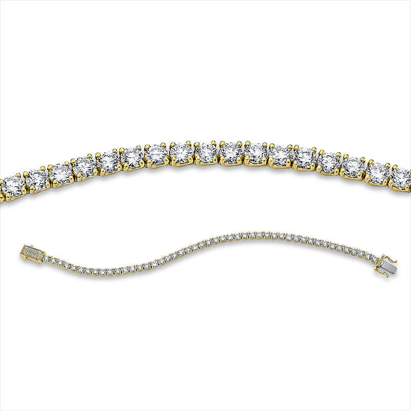 Armband 18 kt GG, 41 Brill. 0,12 ct, TW-si, 47 Brill. 8,99 ct, TW-si