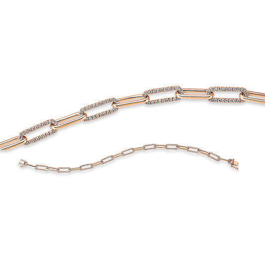 Armband 18 kt RG, 232 Brill. 0,81 ct, TW-si