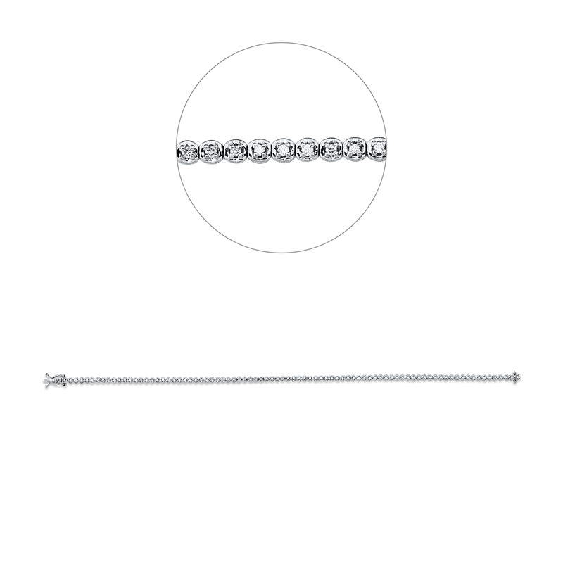 Armband 18 kt WG, 85 Brill. 0,34 ct, TW-si