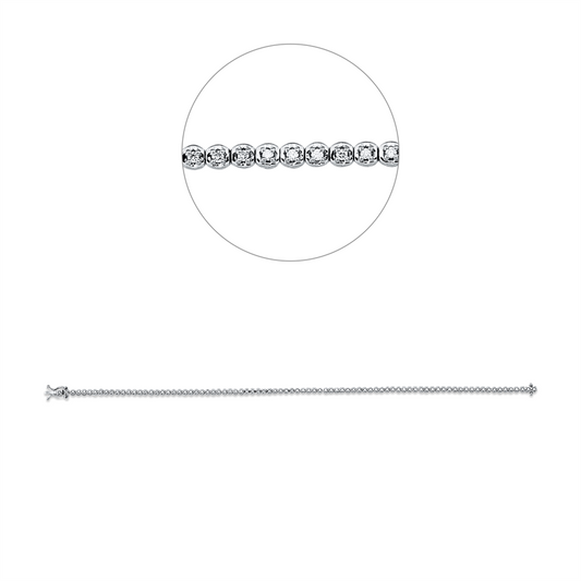 Armband 18 kt WG, 85 Brill. 0,34 ct, TW-si