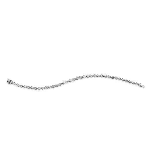 Armband 18 kt WG, 38 Tropfen 3,88 ct, TW-si