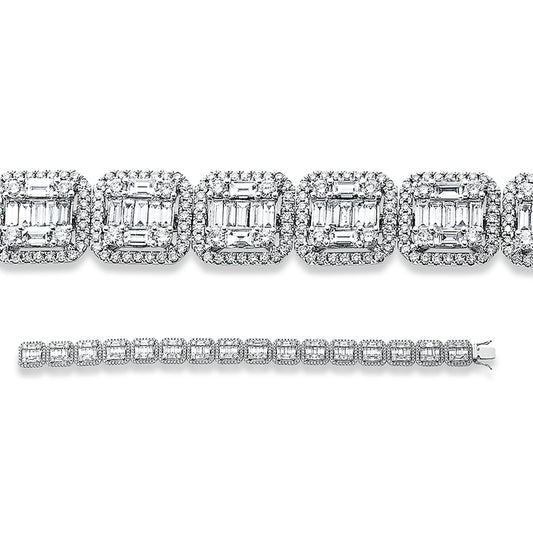 Armband 18 kt WG, 112 Bag. 5,52 ct, TW-si, 512 Brill. 4,43 ct, TW-si