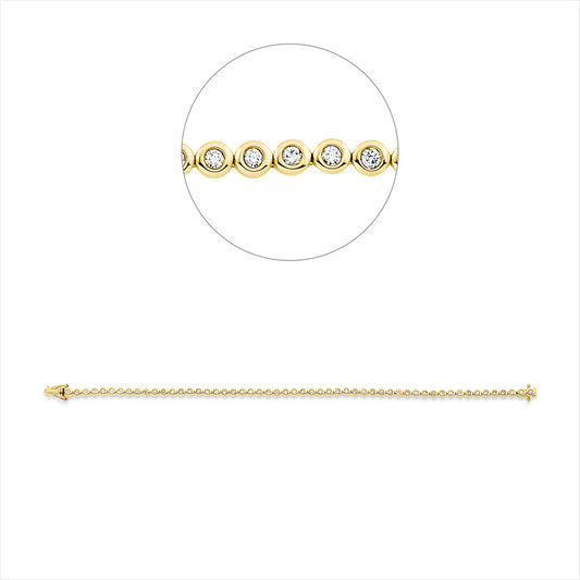 Armband 18 kt GG+WG, 54 Brill. 1,00 ct, TW-si