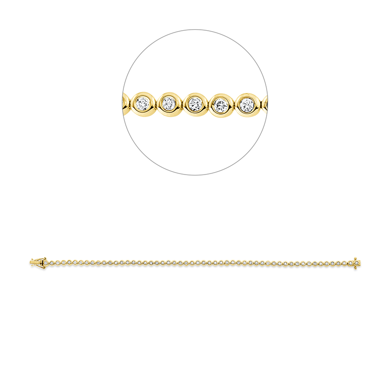 Armband 18 kt GG+WG, 54 Brill. 1,00 ct, TW-si