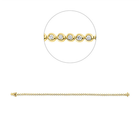 Armband 18 kt GG+WG, 54 Brill. 1,00 ct, TW-si