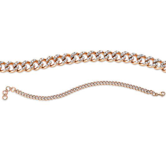 Armband 18 kt RG, 282 Brill. 1,94 ct, TW-si