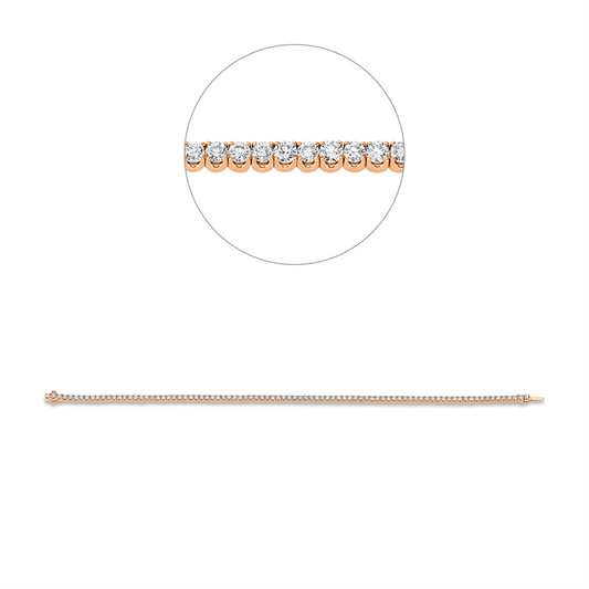 Armband 18 kt RG, With American Lock, 88 Brill. 2,50 ct, TW-si
