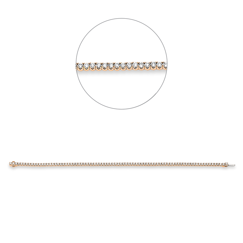 Armband 18 kt RG+WG, with American Lock, 83 Brill. 3,00 ct, TW-si