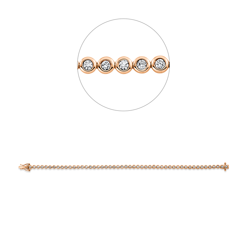 Armband 18 kt RG+WG, 50 Brill. 1,50 ct, TW-si