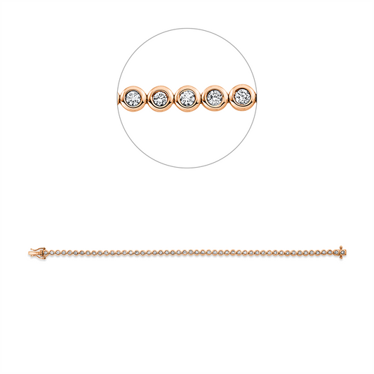 Armband 18 kt RG+WG, 50 Brill. 1,50 ct, TW-si