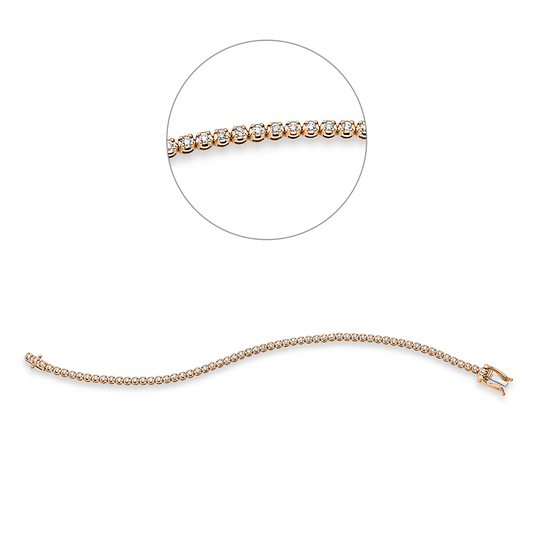 Armband 18 kt RG+WG, 61 Brill. 1,01 ct, TW-si
