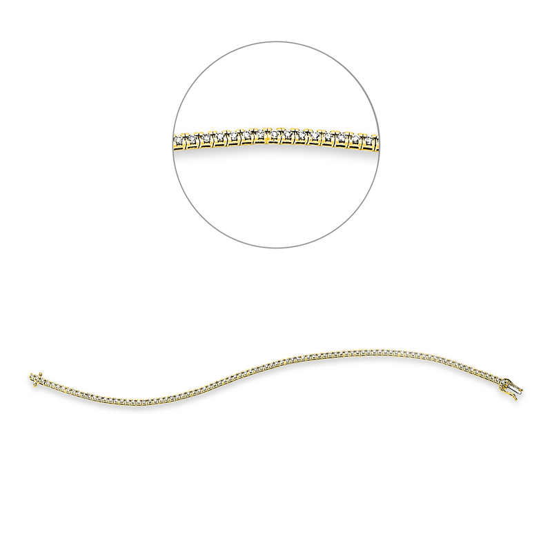 Armband 18 kt GG+WG, 89 Brill. 1,00 ct, TW-si