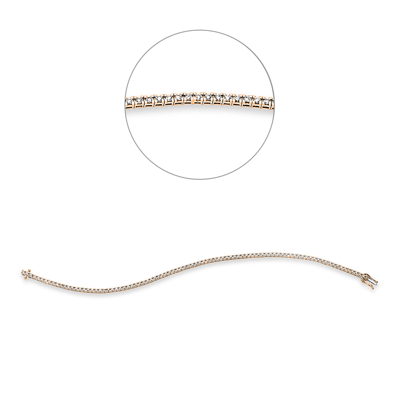 Armband 18 kt RG+WG, 89 Brill. 1,00 ct, TW-si