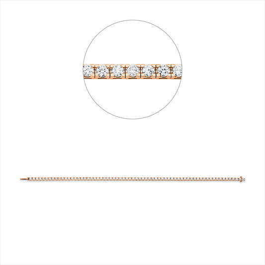 Armband 18 kt RG+WG, 67 Brill. 2,50 ct, TW-si