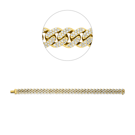 Armband 18 kt GG+WG, 686 Brill. 3,01 ct, TW-si