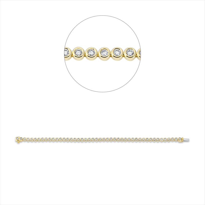 Armband 18 kt GG+WG, with American Lock, 46 Brill. 2,00 ct, TW-si