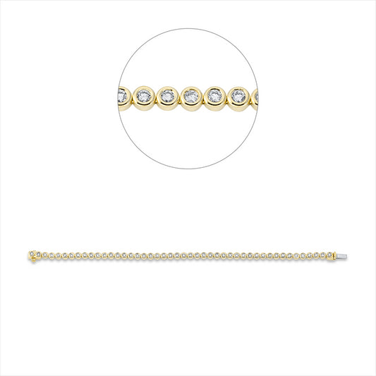 Armband 18 kt GG+WG, with American Lock, 46 Brill. 2,00 ct, TW-si
