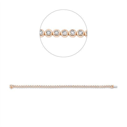 Armband 18 kt RG, With American Lock, 46 Brill. 2,00 ct, TW-si