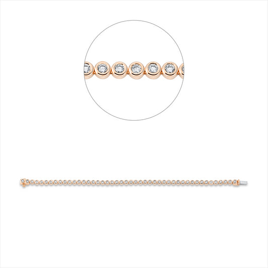 Armband 18 kt RG+WG, with American Lock, 46 Brill. 2,00 ct, TW-si