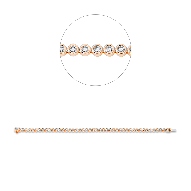 Armband 18 kt RG+WG, with American Lock, 46 Brill. 2,00 ct, TW-si