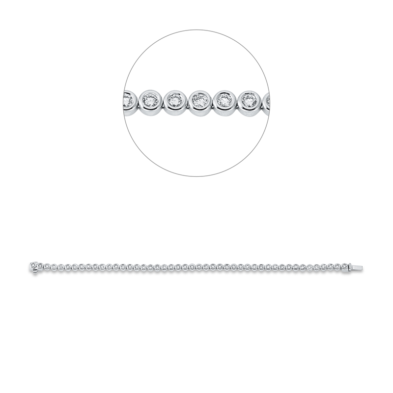 Armband 18 kt WG, With American Lock, 46 Brill. 2,00 ct, TW-si