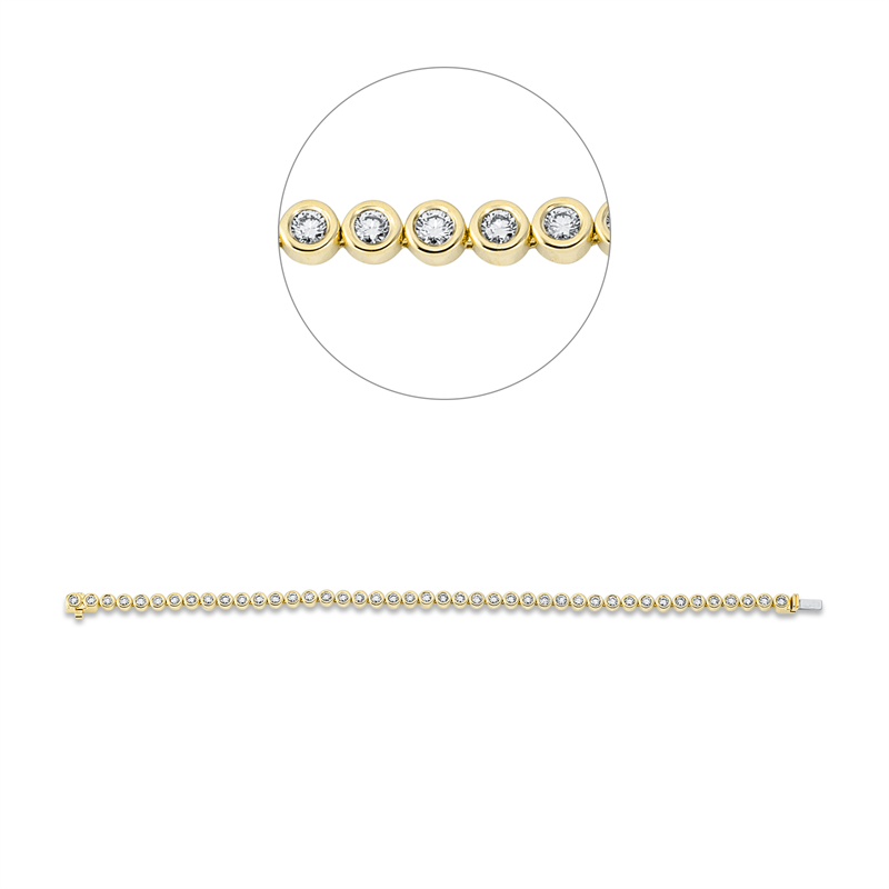 Armband 18 kt GG, With American Lock, 43 Brill. 2,50 ct, TW-si