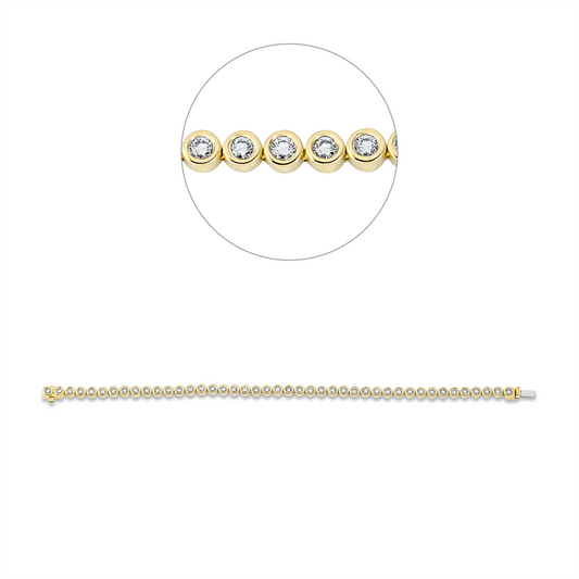 Armband 18 kt GG+WG, with American Lock, 43 Brill. 2,50 ct, TW-si