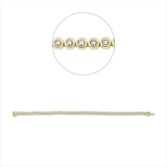 Armband 18 kt GG+WG, with American Lock, 43 Brill. 2,50 ct, TW-si