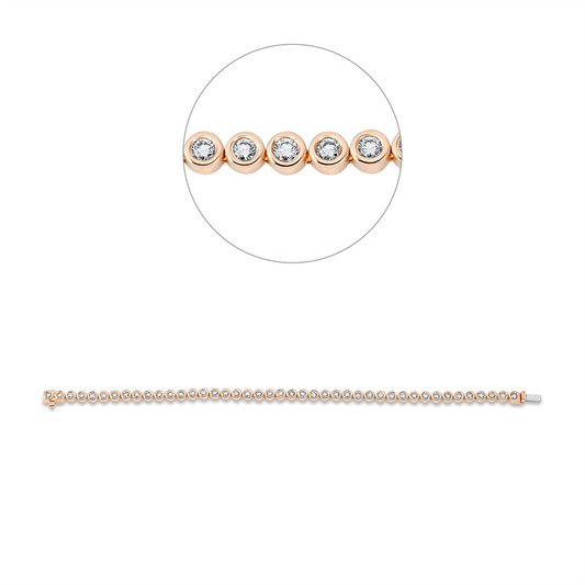 Armband 18 kt RG+WG, with American Lock, 43 Brill. 2,50 ct, TW-si