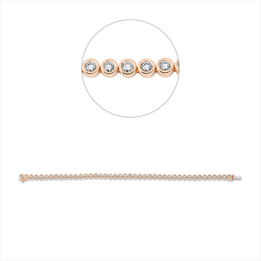 Armband 18 kt RG+WG, with American Lock, 43 Brill. 2,50 ct, TW-si
