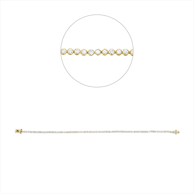 Armband 18 kt GG, Fassung rhodiniert, 100 Brill. 0,92 ct, TW-si