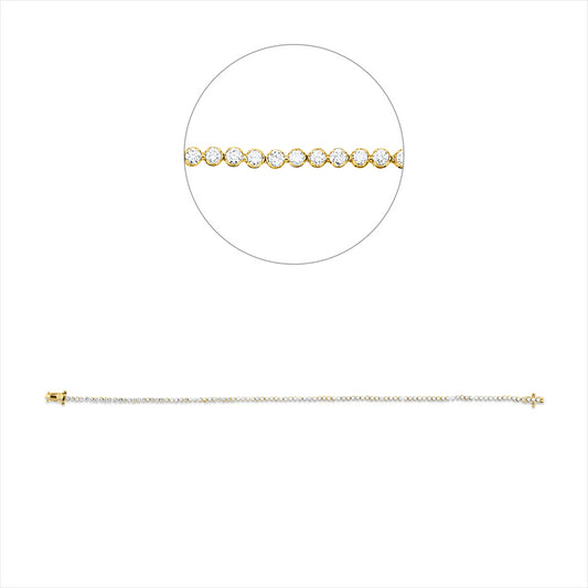 Armband 18 kt GG, Fassung rhodiniert, 100 Brill. 0,92 ct, TW-si