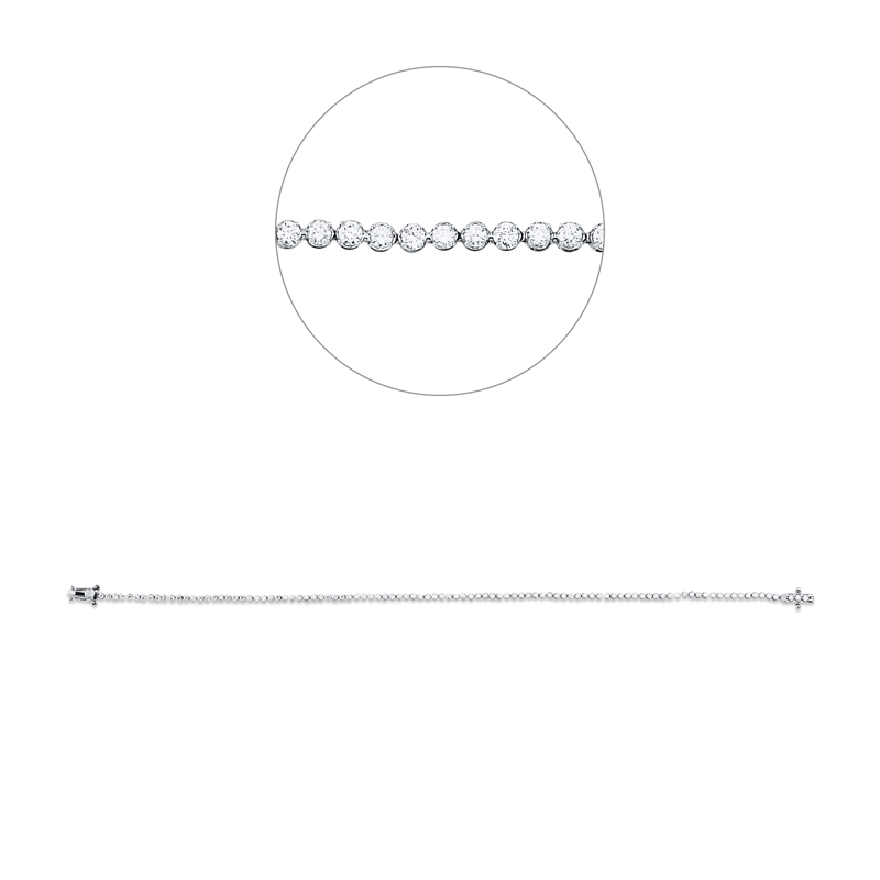 Armband 18 kt WG, 100 Brill. 0,90 ct, TW-si