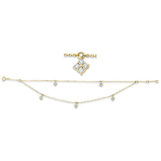 Armband 18 kt GG, 20 Brill. 0,35 ct, W-si