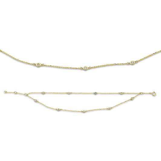 Armband 18 kt GG, 9 Brill. 0,19 ct, W-si