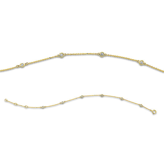 Armband 18 kt GG, 6 Brill. 0,13 ct, W-si