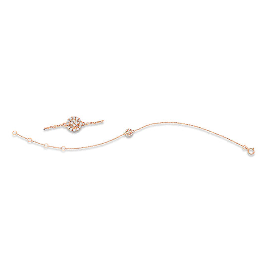 Armband 18 kt RG, 16 Brill. 0,09 ct, W-si