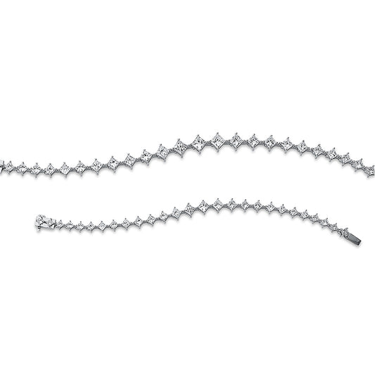 Armband 18 kt WG, 8 Princ. 2,77 ct, 2 Princ. 1,03 ct, 3 Princ. 2,12 ct, 14 Princ. 3,17 ct, D/F-si