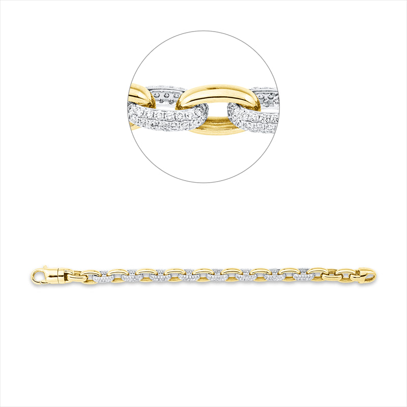 Armband 18 kt GG+WG, 496 Brill. 5,02 ct, TW-si