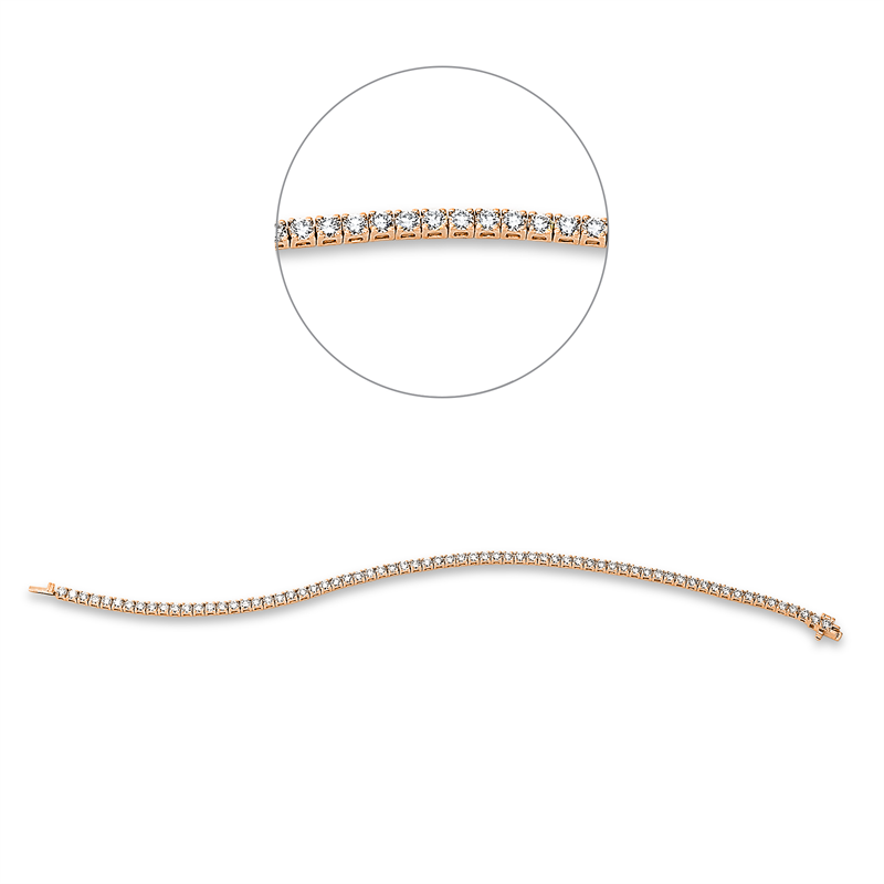 Armband 18 kt RG, 68 Brill. 3,02 ct, TW-si