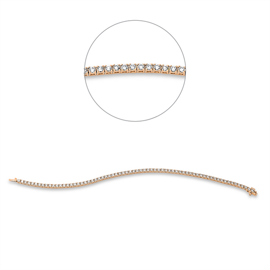 Armband 18 kt RG, 68 Brill. 3,02 ct, TW-si