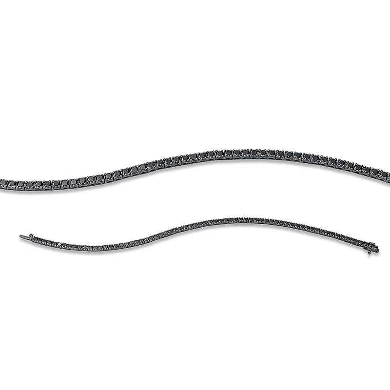 Armband 18 kt WG, Fassung teils schwarz rhodinie, 68 Brill. 3,39 ct, schwarz