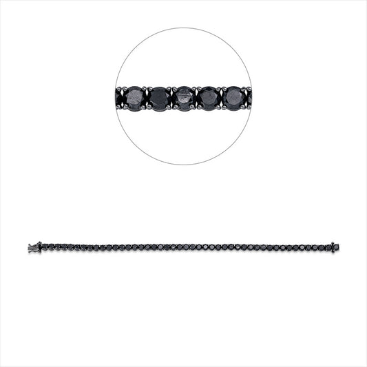 Armband 18 kt WG, 46 Brill. 10,75 ct, schwarz