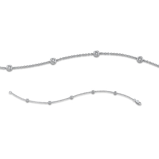 Armband 18 kt WG, 5 Brill. 0,23 ct, TW-vsi/si
