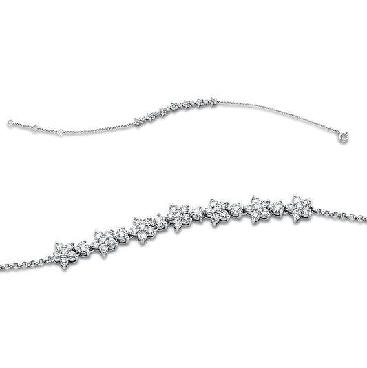 Armband 18 kt WG, 48 Brill. 0,72 ct, TW-vsi/si