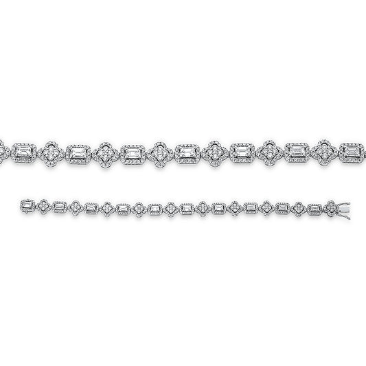 Armband 18 kt WG, 10 Sm.schliff 3,41 ct, TW-vsi, 430 Brill. 3,34 ct, TW-vsi