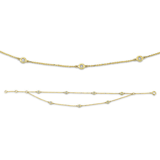 Armband 18 kt GG, 7 Brill. 0,20 ct, W-si