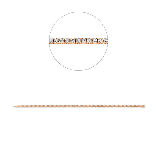 Armband 18 kt RG, Americano, 98 Brill. 1,59 ct, TW-vsi/si
