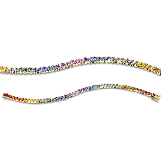 Armband 18 kt GG, 52 Saphire 10,08 ct multicolor